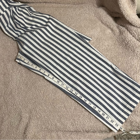 Zara Wide Leg High Waist Tie Lightweight Pants size Small, Blue & White Stripes - Picture 14 of 15